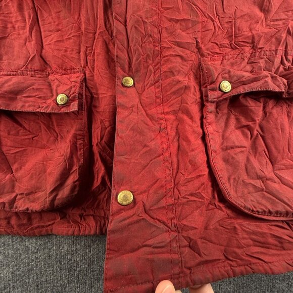 Barbour International Gauging Waxed Canvas Jacket Red Size XL Women Full Zip - Picture 16 of 16